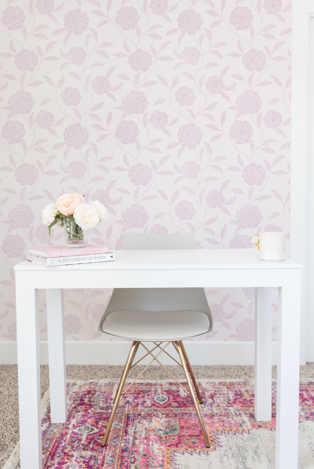 French Rose Pink Wallpaper