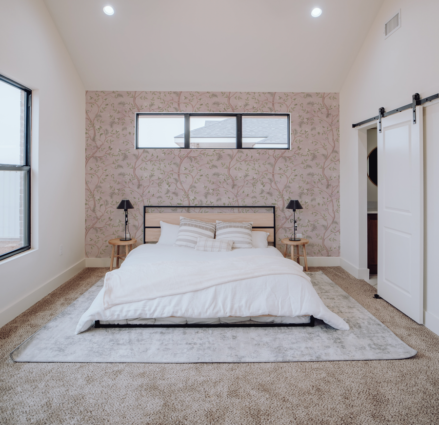 Eastern Vines Pink Wallpaper from Olive et Oriel where you can shop wallpaper and artworks online