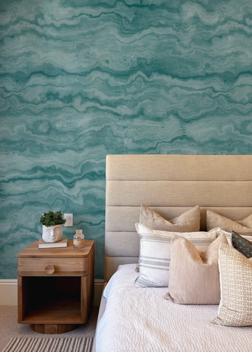 Inner Layers Emerald Green Wallpaper from Olive et Oriel where you can shop wallpaper and artworks online