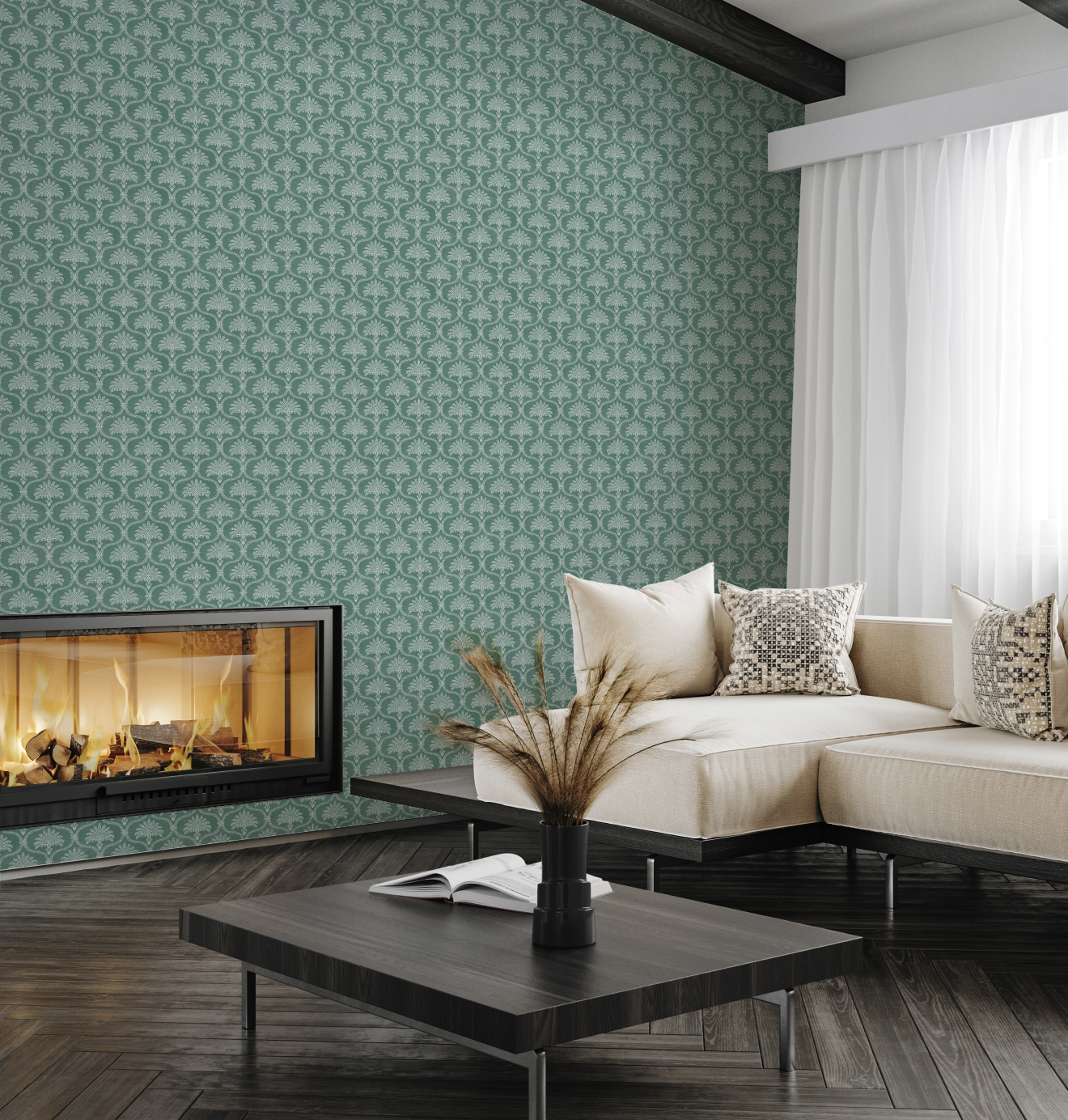 Heritage Palm Emerald Green Wallpaper