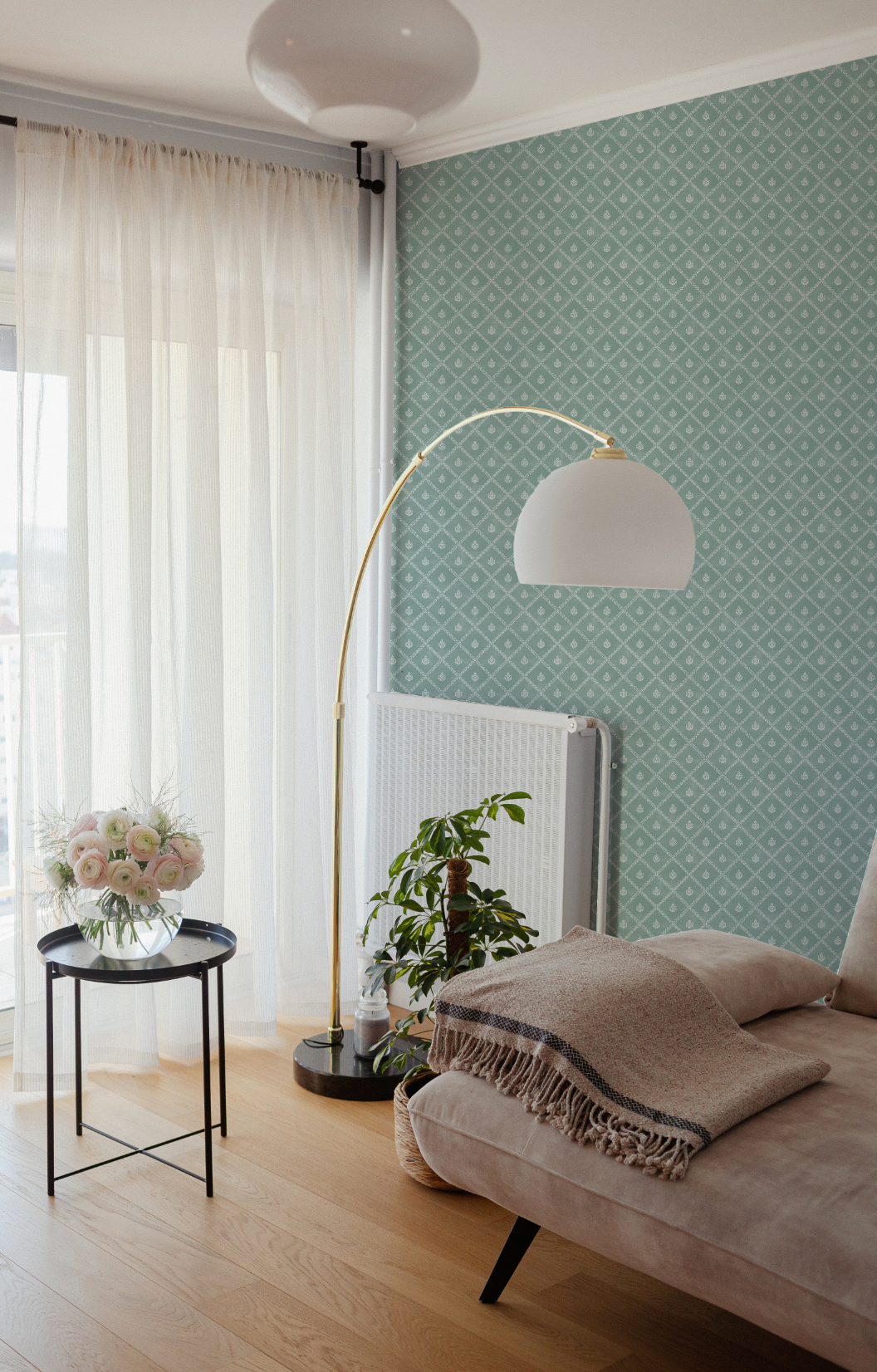 Turkish Diamond Emerald Green Wallpaper from Olive et Oriel where you can shop wallpaper and artworks online
