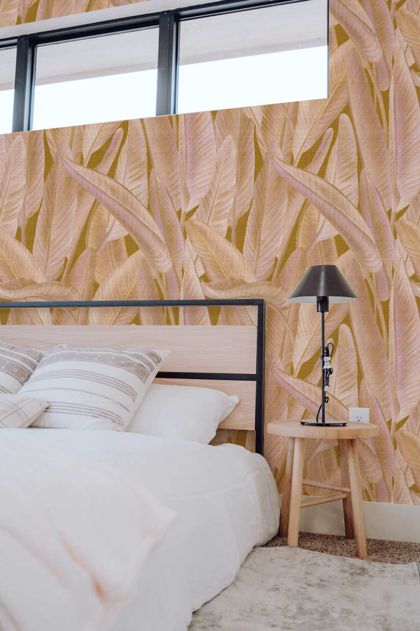 Gold Coast Palm Sunset Wallpaper from Olive et Oriel where you can shop wallpaper and artworks online
