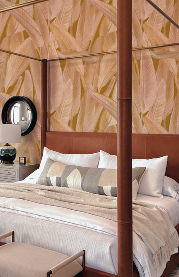 Gold Coast Palm Sunset Wallpaper from Olive et Oriel where you can shop wallpaper and artworks online