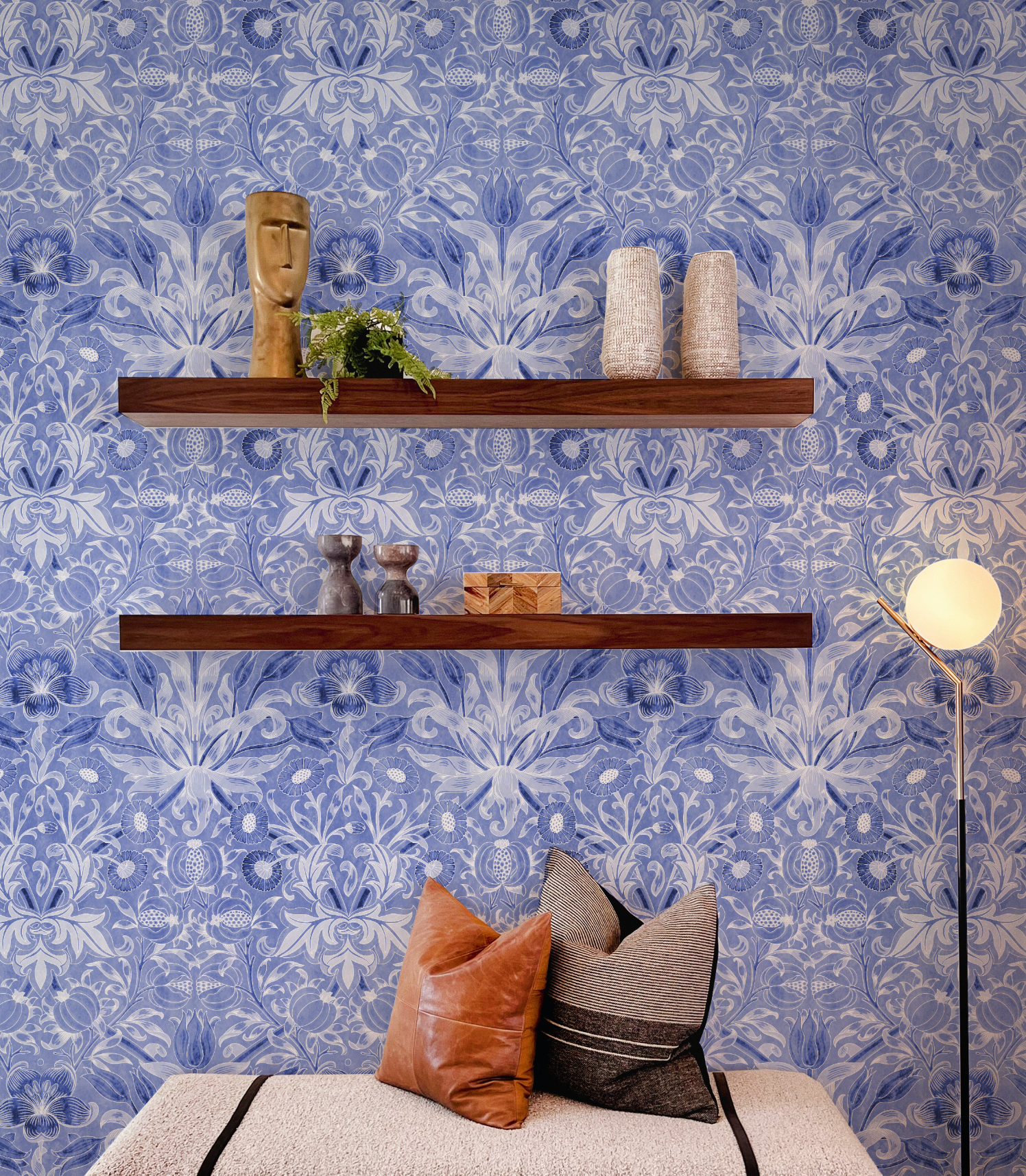 Blossom Navy Blue Wallpaper