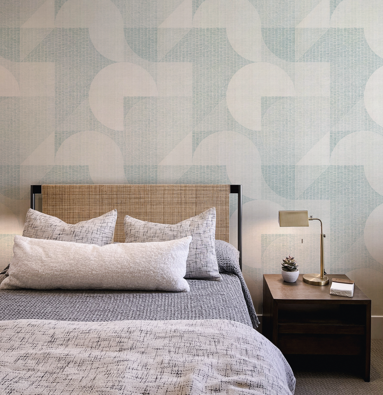 Cutting Shapes Light Teal Blue Wallpaper