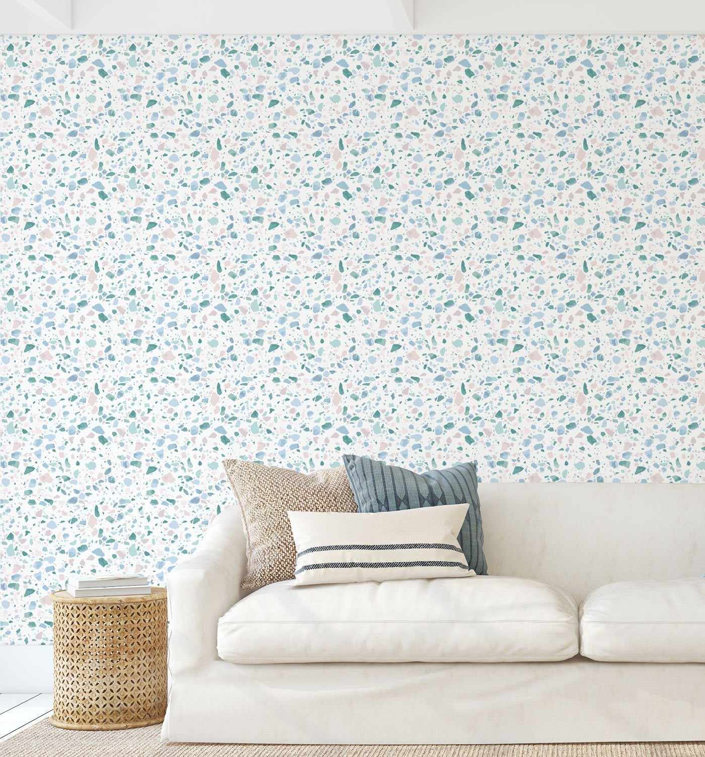 Sea Glass Terrazzo Wallpaper - Olive et Oriel