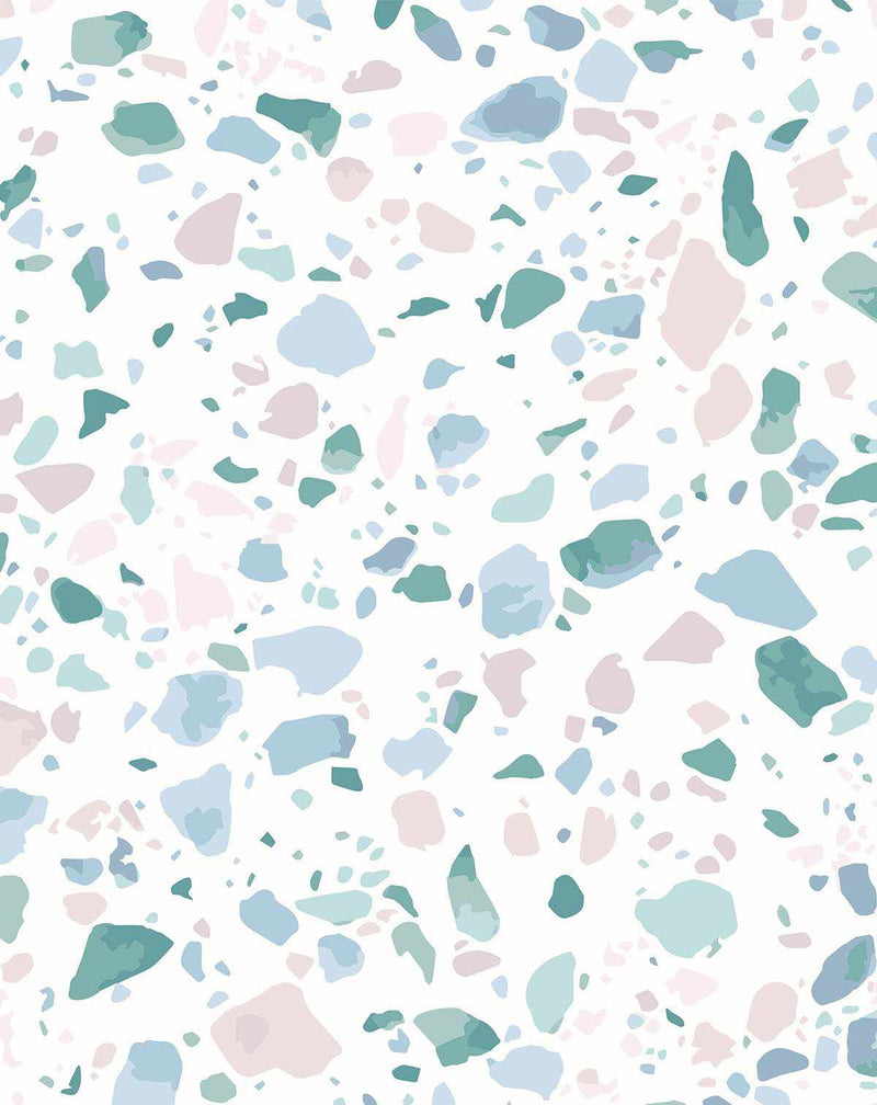 Sea Glass Terrazzo Wallpaper - Olive et Oriel