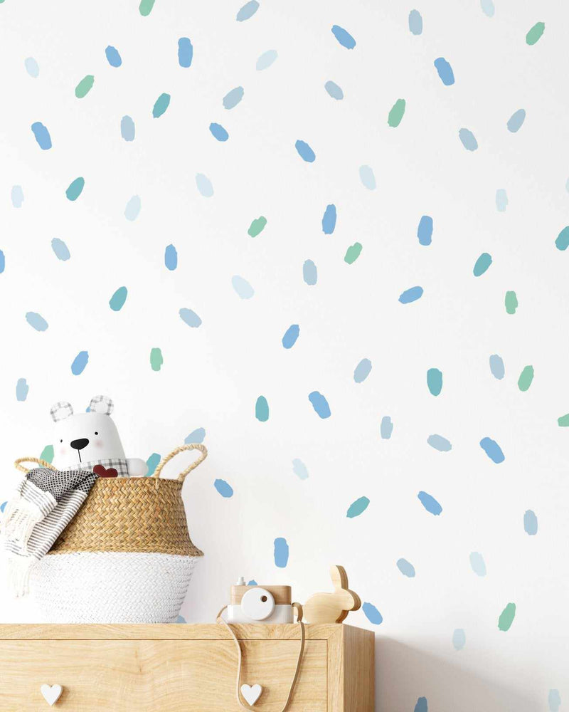 'Sea Spray' Super Fun Dots Decal Set | 174 dots!-Decals-Olive et Oriel-Decorate your kids bedroom wall decor with removable wall decals, these fabric kids decals are a great way to add colour and update your children's bedroom. Available as girls wall decals or boys wall decals, there are also nursery decals.