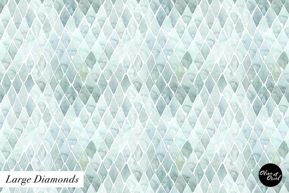 Seafoam Large Tile Wallpaper - Olive et Oriel