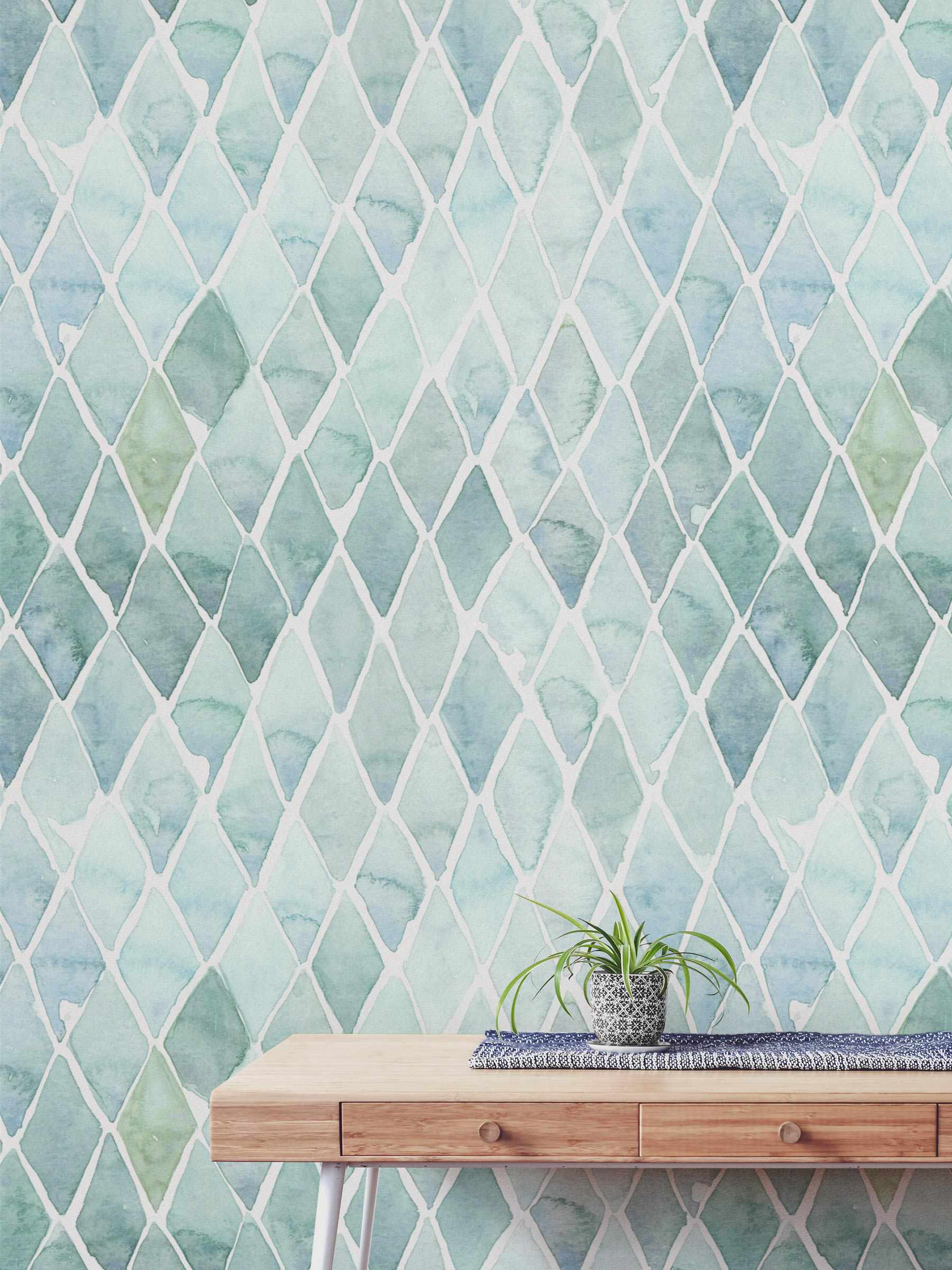 Seafoam Large Tile Wallpaper - Olive et Oriel