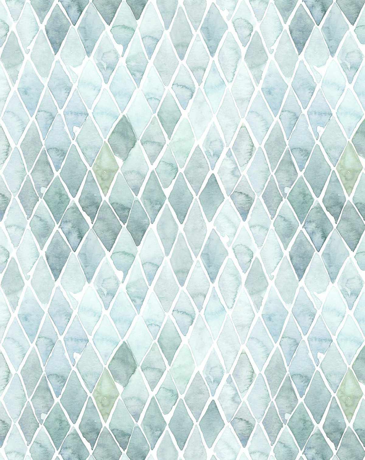 Seafoam Small Tile Wallpaper - Olive et Oriel