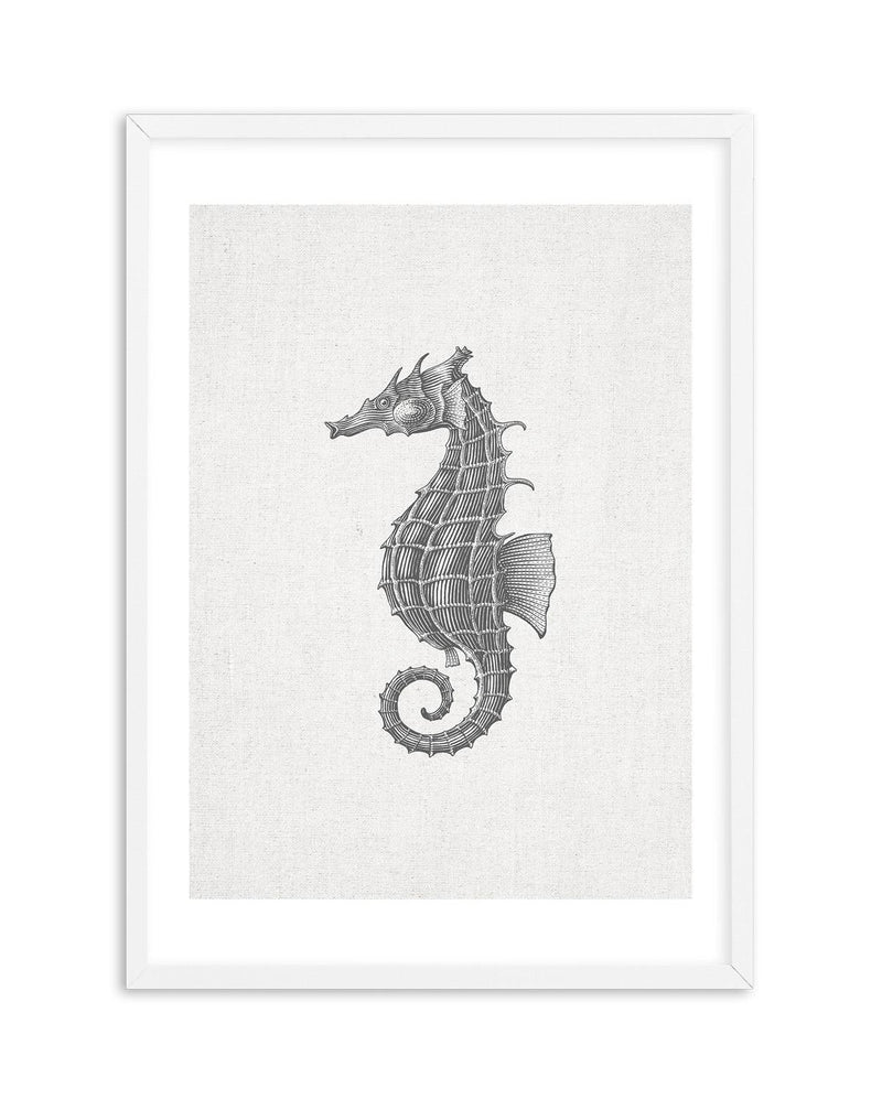 Seahorse on Linen Art Print-PRINT-Olive et Oriel-Olive et Oriel-A5 | 5.8" x 8.3" | 14.8 x 21cm-White-With White Border-Buy-Australian-Art-Prints-Online-with-Olive-et-Oriel-Your-Artwork-Specialists-Austrailia-Decorate-With-Coastal-Photo-Wall-Art-Prints-From-Our-Beach-House-Artwork-Collection-Fine-Poster-and-Framed-Artwork