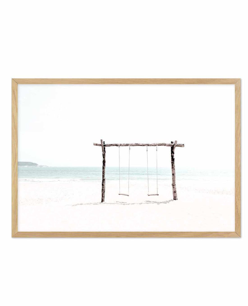 Seaside Swings Art Print-PRINT-Olive et Oriel-Olive et Oriel-A5 | 5.8" x 8.3" | 14.8 x 21cm-Oak-With White Border-Buy-Australian-Art-Prints-Online-with-Olive-et-Oriel-Your-Artwork-Specialists-Austrailia-Decorate-With-Coastal-Photo-Wall-Art-Prints-From-Our-Beach-House-Artwork-Collection-Fine-Poster-and-Framed-Artwork