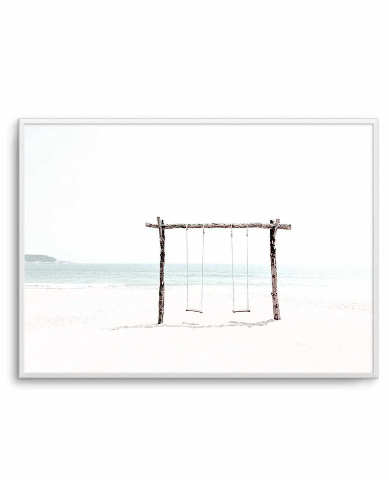 Seaside Swings Art Print-PRINT-Olive et Oriel-Olive et Oriel-A5 | 5.8" x 8.3" | 14.8 x 21cm-Unframed Art Print-With White Border-Buy-Australian-Art-Prints-Online-with-Olive-et-Oriel-Your-Artwork-Specialists-Austrailia-Decorate-With-Coastal-Photo-Wall-Art-Prints-From-Our-Beach-House-Artwork-Collection-Fine-Poster-and-Framed-Artwork