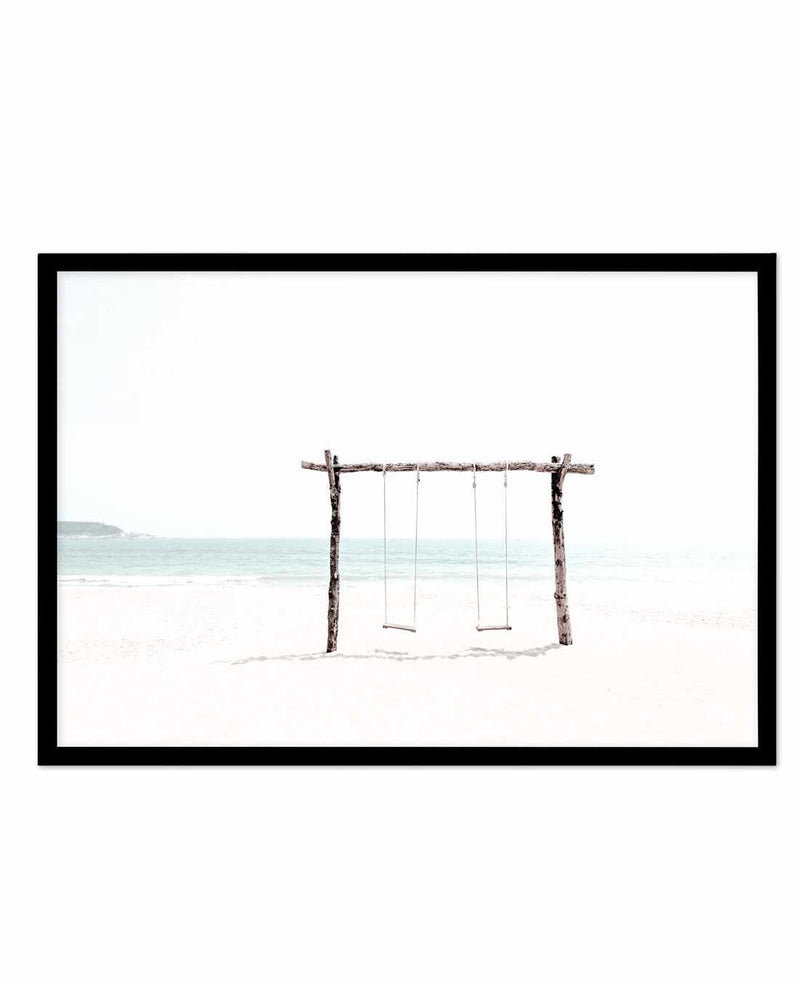 Seaside Swings Art Print-PRINT-Olive et Oriel-Olive et Oriel-A5 | 5.8" x 8.3" | 14.8 x 21cm-Black-With White Border-Buy-Australian-Art-Prints-Online-with-Olive-et-Oriel-Your-Artwork-Specialists-Austrailia-Decorate-With-Coastal-Photo-Wall-Art-Prints-From-Our-Beach-House-Artwork-Collection-Fine-Poster-and-Framed-Artwork