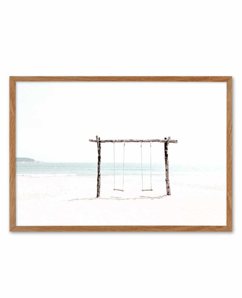 Seaside Swings Art Print-PRINT-Olive et Oriel-Olive et Oriel-50x70 cm | 19.6" x 27.5"-Walnut-With White Border-Buy-Australian-Art-Prints-Online-with-Olive-et-Oriel-Your-Artwork-Specialists-Austrailia-Decorate-With-Coastal-Photo-Wall-Art-Prints-From-Our-Beach-House-Artwork-Collection-Fine-Poster-and-Framed-Artwork