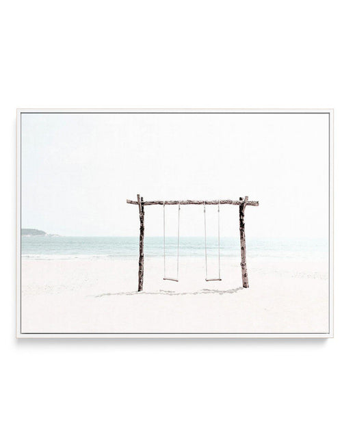 Seaside Swings | Framed Canvas-CANVAS-You can shop wall art online with Olive et Oriel for everything from abstract art to fun kids wall art. Our beautiful modern art prints and canvas art are available from large canvas prints to wall art paintings and our proudly Australian artwork collection offers only the highest quality framed large wall art and canvas art Australia - You can buy fashion photography prints or Hampton print posters and paintings on canvas from Olive et Oriel and have them d