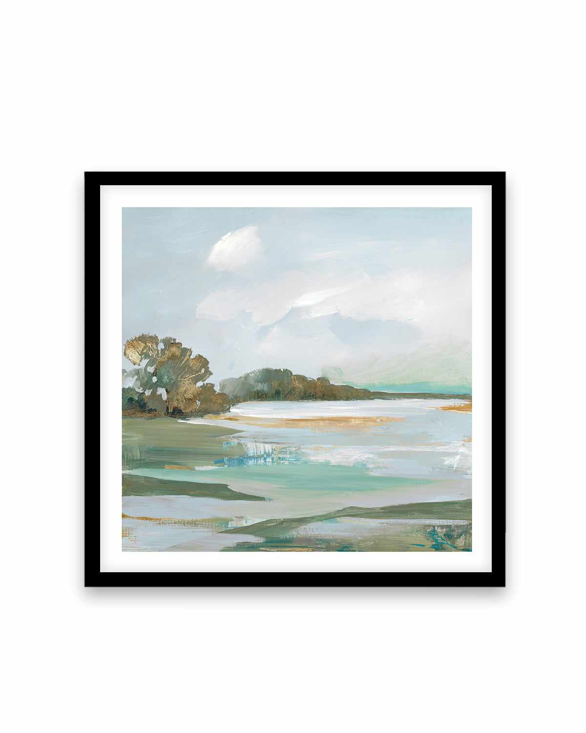 Serene Blue I Art Print-PRINT-Order sage mint green framed abstract painting wall art prints online with Olive et Oriel Australia