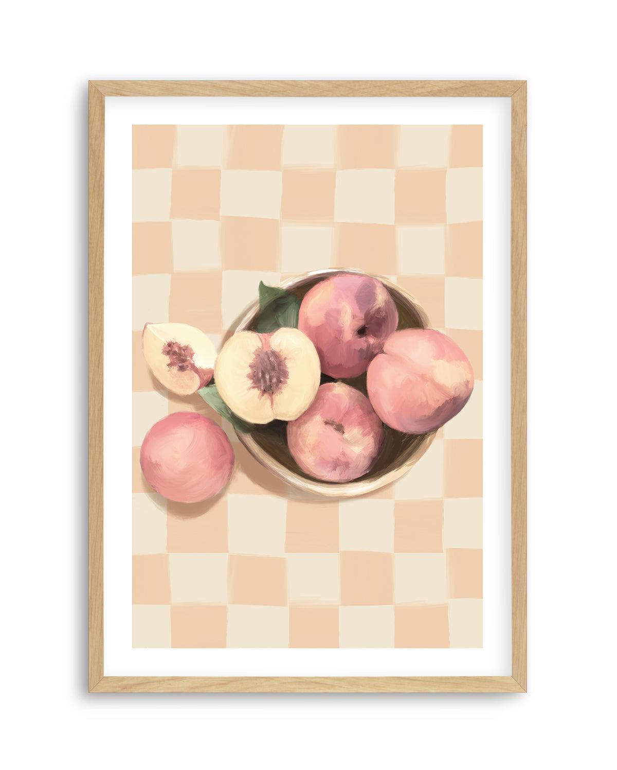 Simply Peachy on Check | Art Print