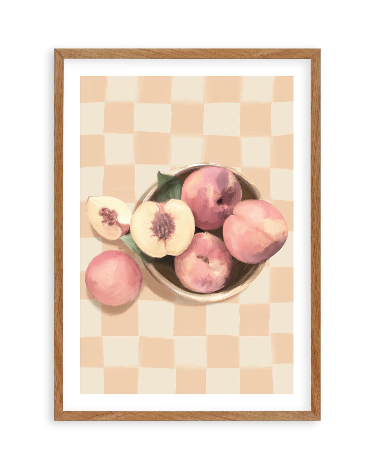 Simply Peachy on Check | Art Print