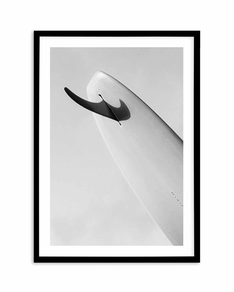 Single Fin B&W by Mario Stefanelli Art Print-PRINT-Olive et Oriel-Mario Stefanelli-A5 | 5.8" x 8.3" | 14.8 x 21cm-Black-With White Border-Buy-Australian-Art-Prints-Online-with-Olive-et-Oriel-Your-Artwork-Specialists-Austrailia-Decorate-With-Coastal-Photo-Wall-Art-Prints-From-Our-Beach-House-Artwork-Collection-Fine-Poster-and-Framed-Artwork