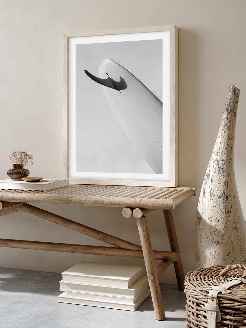 Single Fin B&W by Mario Stefanelli Art Print-PRINT-Olive et Oriel-Mario Stefanelli-Buy-Australian-Art-Prints-Online-with-Olive-et-Oriel-Your-Artwork-Specialists-Austrailia-Decorate-With-Coastal-Photo-Wall-Art-Prints-From-Our-Beach-House-Artwork-Collection-Fine-Poster-and-Framed-Artwork