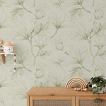 Sketched Magnolias Sage Green Wallpaper-Wallpaper-Buy Australian Removable Wallpaper Now Sage Green Wallpaper Peel And Stick Wallpaper Online At Olive et Oriel Custom Made Wallpapers Wall Papers Decorate Your Bedroom Living Room Kids Room or Commercial Interior