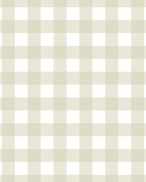 Small Gingham Check New Neutral Green Wallpaper