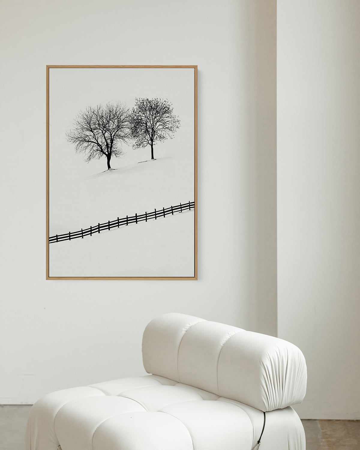 Snow Trees by Mario Stefanelli | Framed Canvas Art Print