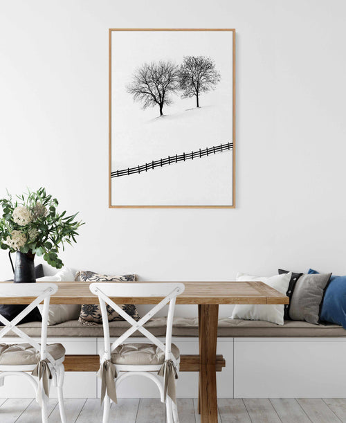 Snow Trees by Mario Stefanelli | Framed Canvas Art Print