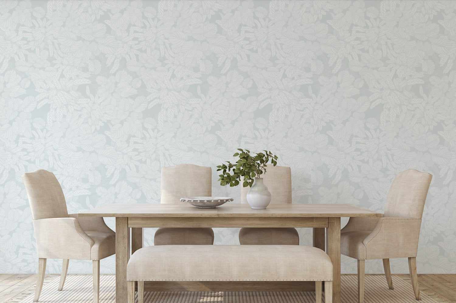 Soft Foliage | Duck Egg Blue Wallpaper - Olive et Oriel