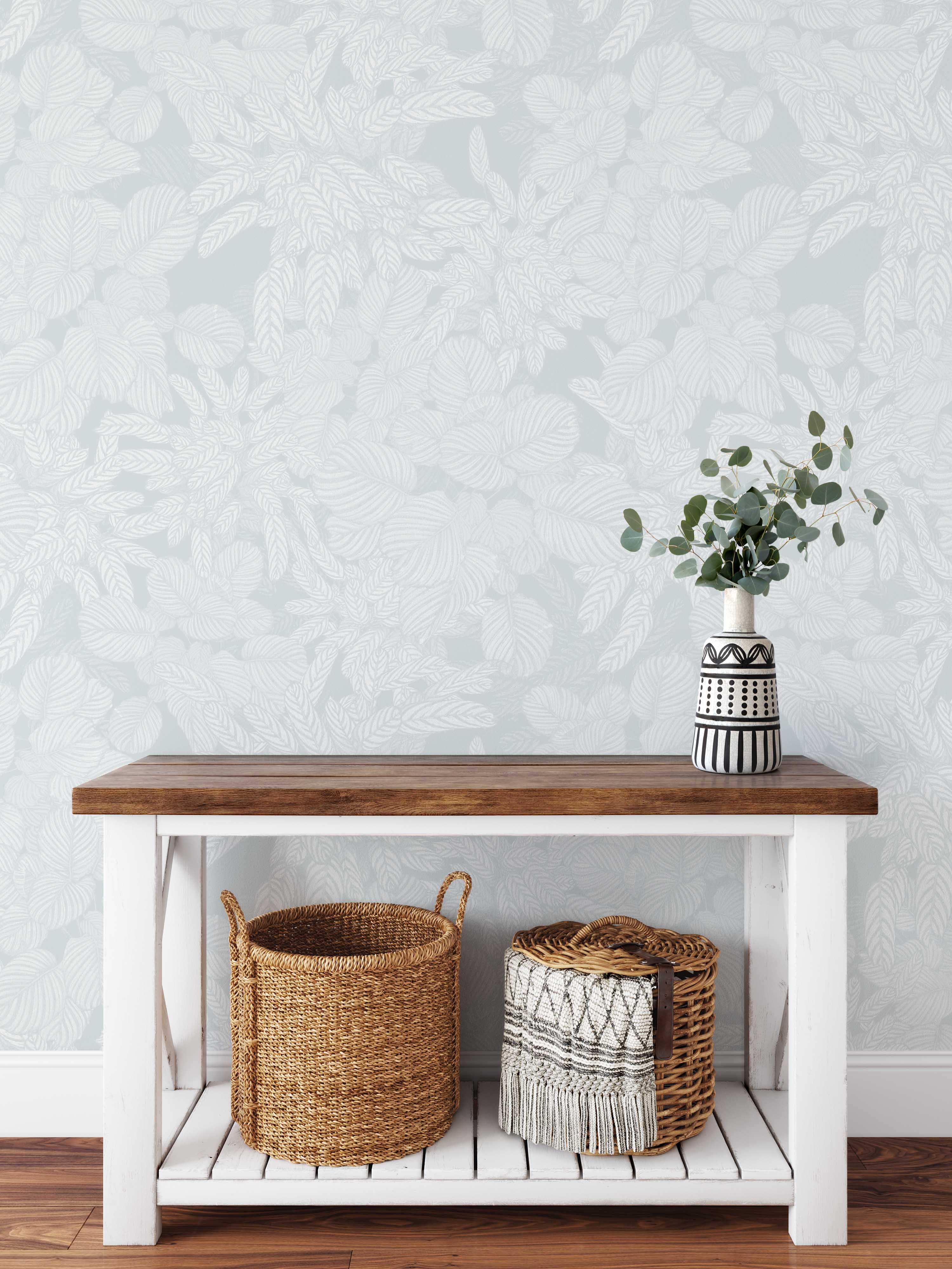 Soft Foliage | Duck Egg Blue Wallpaper - Olive et Oriel