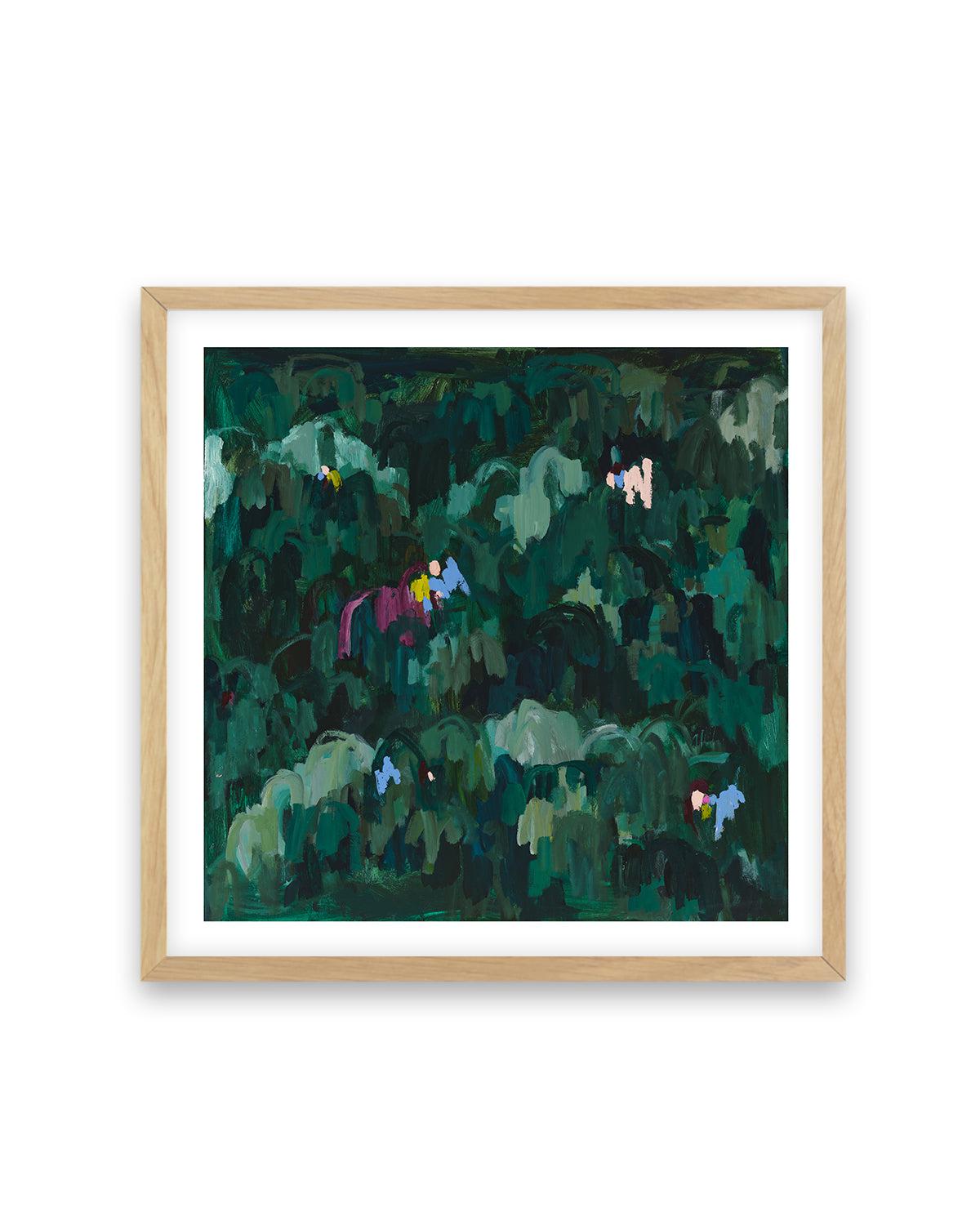 Somewhere in the Jungle by Alicia Benetatos Art Print-PRINT-Order sage mint green framed abstract painting wall art prints online with Olive et Oriel Australia