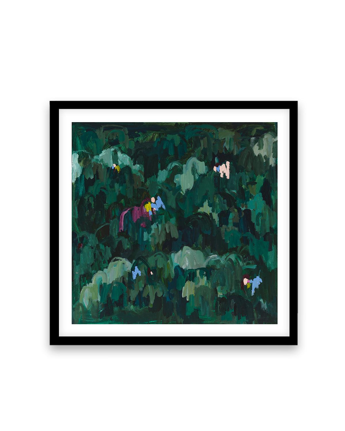 Somewhere in the Jungle by Alicia Benetatos Art Print-PRINT-Order sage mint green framed abstract painting wall art prints online with Olive et Oriel Australia