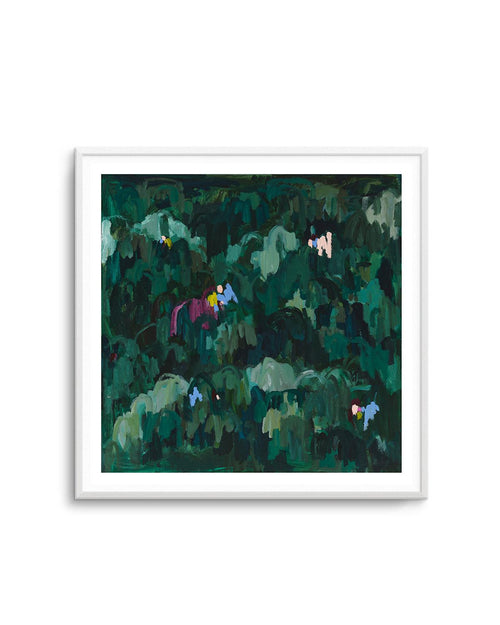 Somewhere in the Jungle by Alicia Benetatos Art Print-PRINT-Order sage mint green framed abstract painting wall art prints online with Olive et Oriel Australia