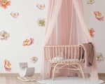 Spring Poppies Decal Set-Decals-Olive et Oriel-Decorate your kids bedroom wall decor with removable wall decals, these fabric kids decals are a great way to add colour and update your children's bedroom. Available as girls wall decals or boys wall decals, there are also nursery decals.