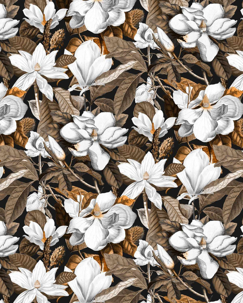 Spring In Bloom Midnight Wallpaper-Wallpaper-Buy-Australian-Removable-Wallpaper-Now-In-Black-&-White-Wallpaper-Peel-And-Stick-Wallpaper-Online-At-Olive-et-Oriel-Custom-Made-Wallpapers-Wall-Papers-Decorate-Your-Bedroom-Living-Room-Kids-Room-or-Commercial-Interior
