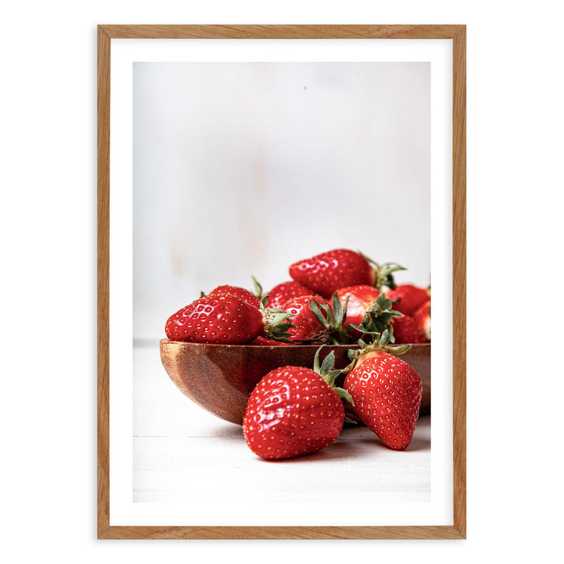 Strawberries Art Print-PRINT-Olive et Oriel-Olive et Oriel-50x70 cm | 19.6" x 27.5"-Walnut-With White Border-Buy-Australian-Art-Prints-Online-with-Olive-et-Oriel-Your-Artwork-Specialists-Austrailia-Decorate-With-Coastal-Photo-Wall-Art-Prints-From-Our-Beach-House-Artwork-Collection-Fine-Poster-and-Framed-Artwork
