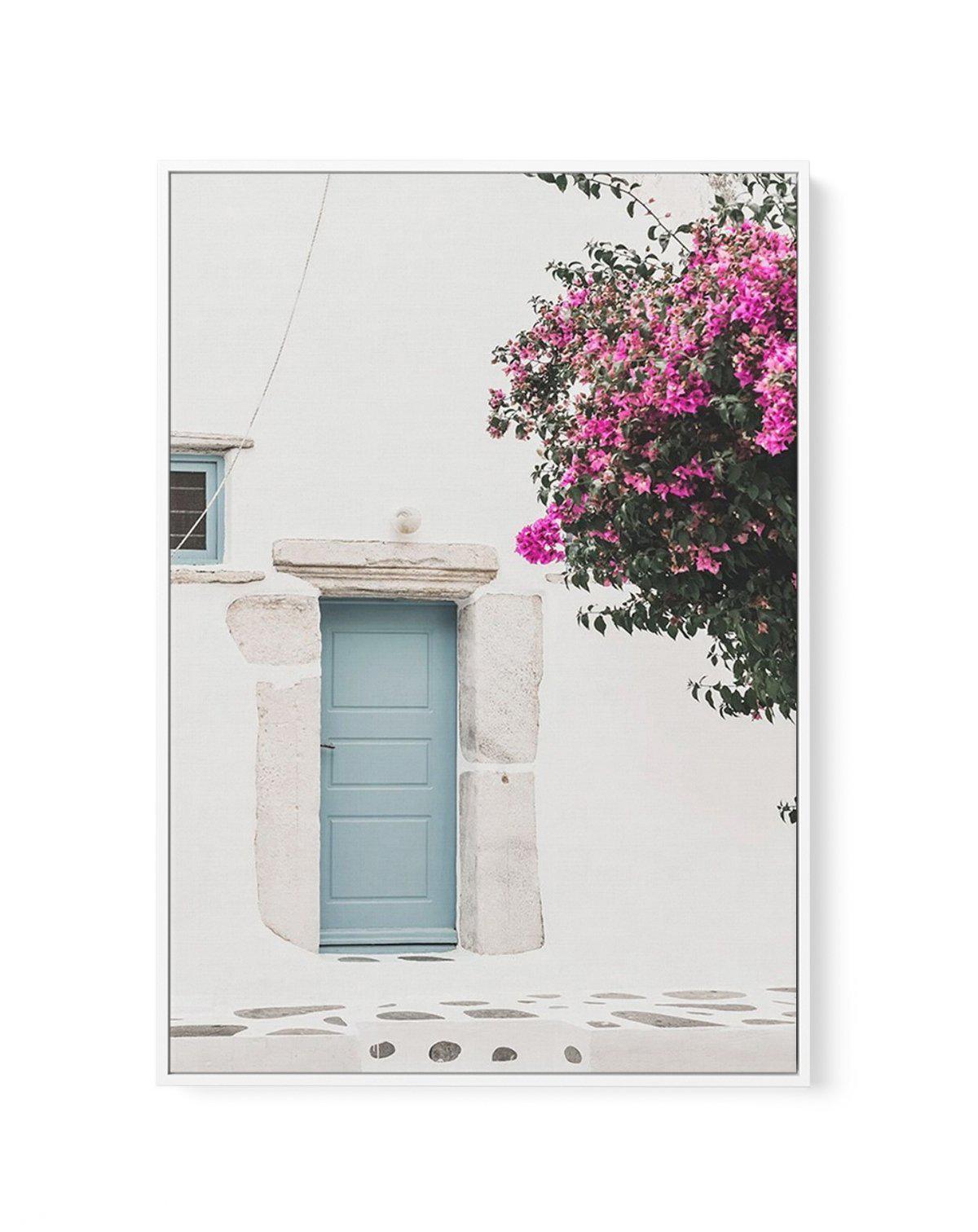 Streets of Mykonos III | Framed Canvas-Shop Greece Wall Art Prints Online with Olive et Oriel - Our collection of Greek Islands art prints offer unique wall art including blue domes of Santorini in Oia, mediterranean sea prints and incredible posters from Milos and other Greece landscape photography - this collection will add mediterranean blue to your home, perfect for updating the walls in coastal, beach house style. There is Greece art on canvas and extra large wall art with fast, free shippi