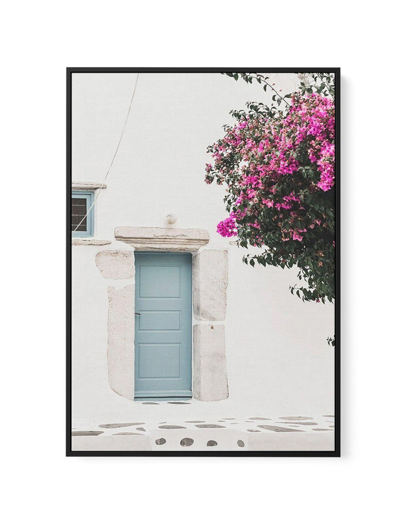 Streets of Mykonos III | Framed Canvas-Shop Greece Wall Art Prints Online with Olive et Oriel - Our collection of Greek Islands art prints offer unique wall art including blue domes of Santorini in Oia, mediterranean sea prints and incredible posters from Milos and other Greece landscape photography - this collection will add mediterranean blue to your home, perfect for updating the walls in coastal, beach house style. There is Greece art on canvas and extra large wall art with fast, free shippi