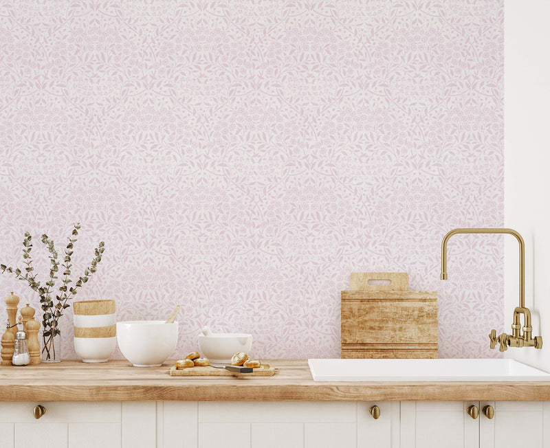 Delicate Daisies Pink Wallpaper
