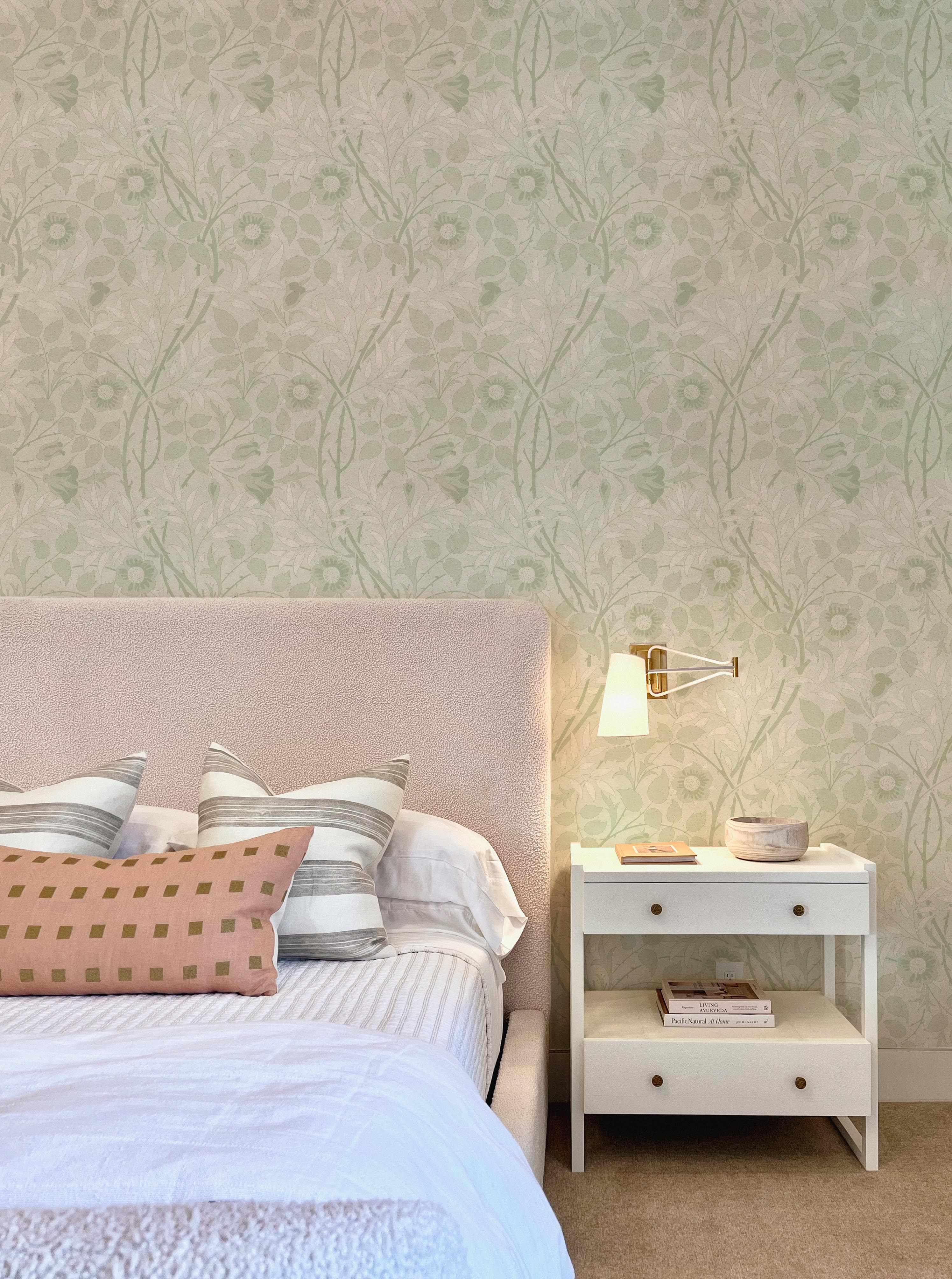 Ellas Vintage Blooms Sage Green Wallpaper