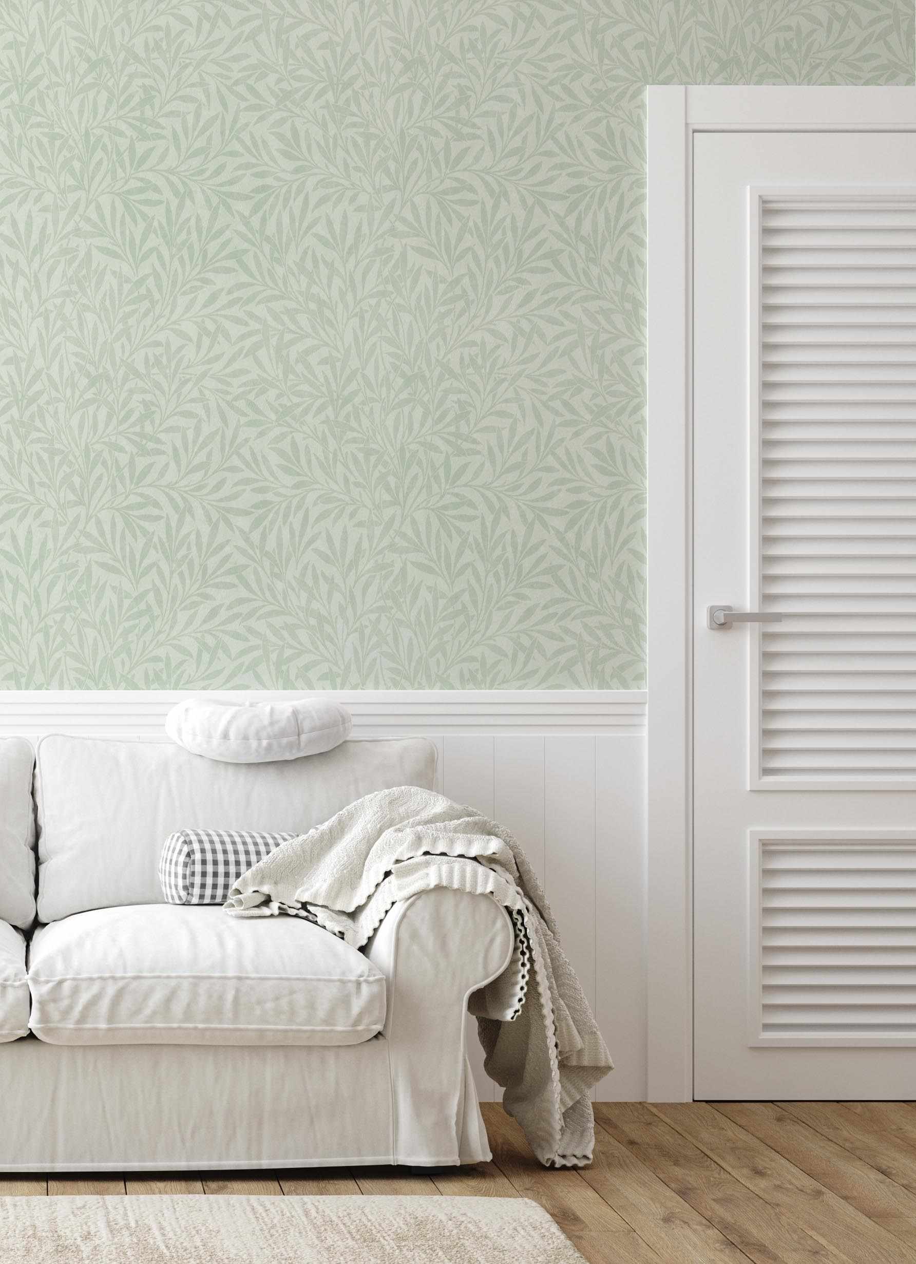 Luxe Foliage Sage Green Wallpaper-Wallpaper-Buy Australian Removable Wallpaper Now Sage Green Wallpaper Peel And Stick Wallpaper Online At Olive et Oriel Custom Made Wallpapers Wall Papers Decorate Your Bedroom Living Room Kids Room or Commercial Interior