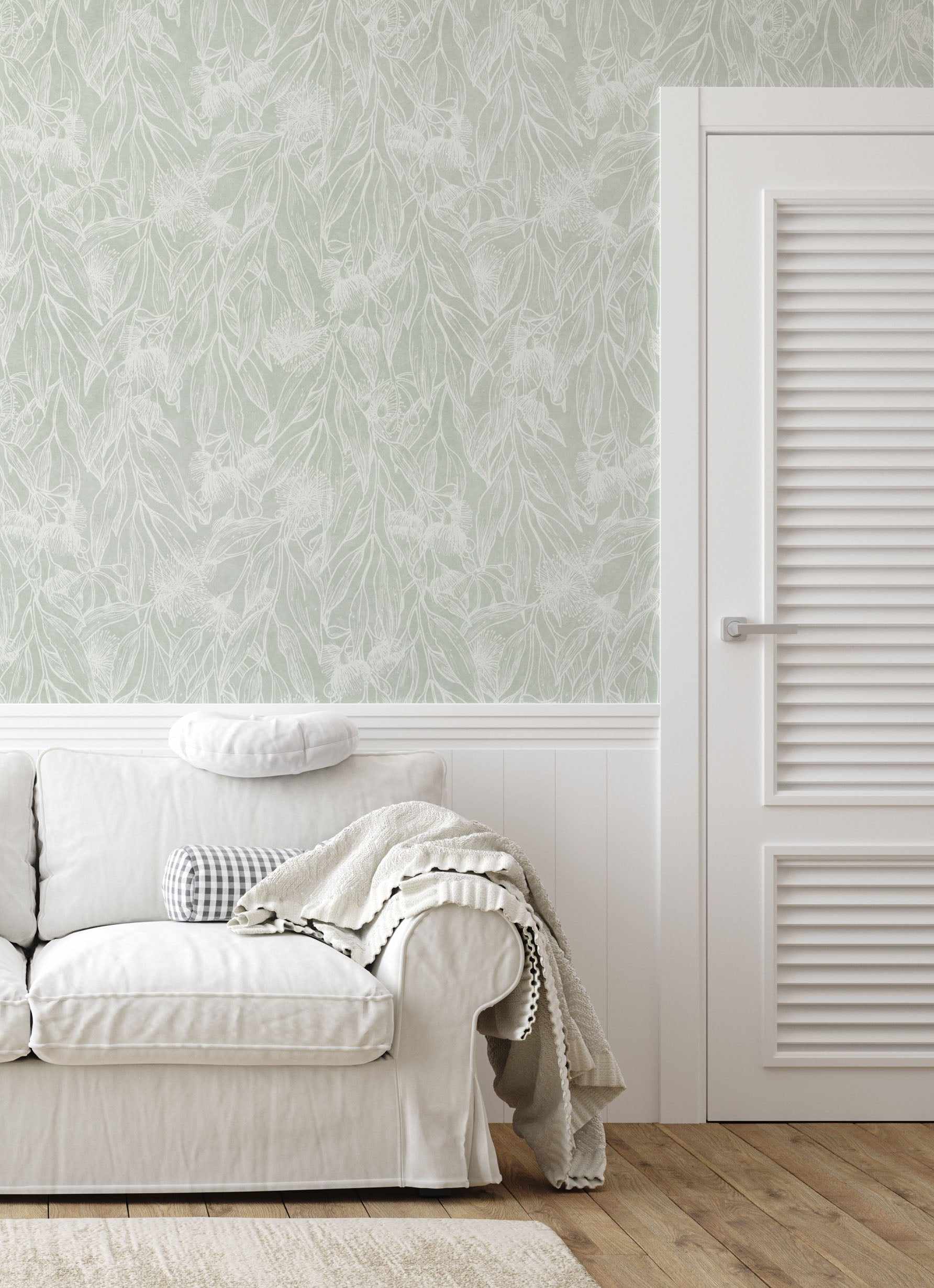 Eucalyptus Flowering Gum Sage Green Wallpaper