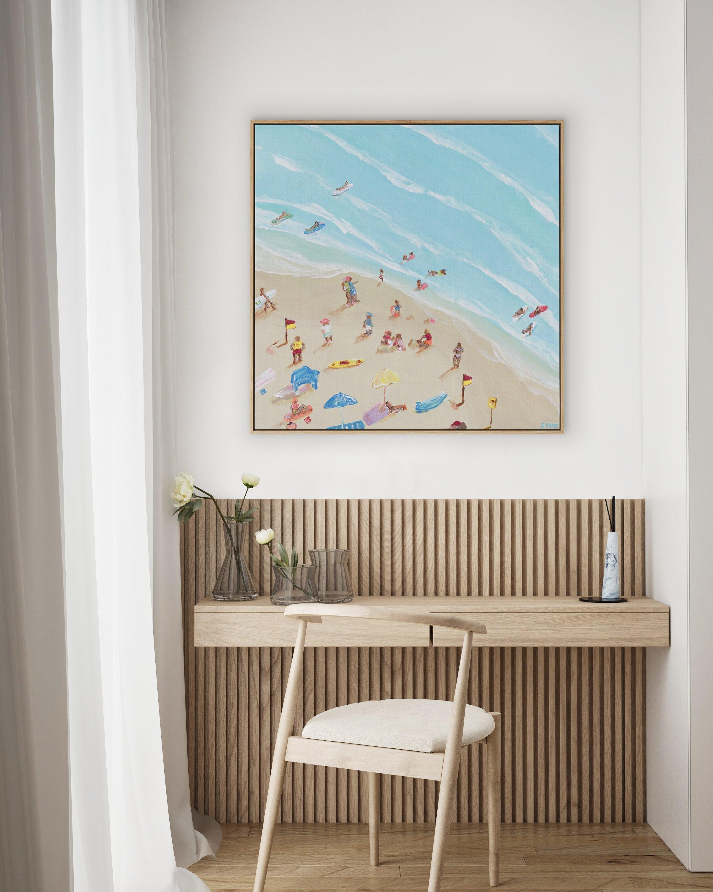 Summer in Bondi by Belinda Stone | Framed Canvas-CANVAS-You can shop wall art online with Olive et Oriel for everything from abstract art to fun kids wall art. Our beautiful modern art prints and canvas art are available from large canvas prints to wall art paintings and our proudly Australian artwork collection offers only the highest quality framed large wall art and canvas art Australia - You can buy fashion photography prints or Hampton print posters and paintings on canvas from Olive et Ori