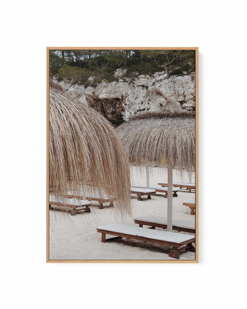 Sunbeds in Italy by Renee Rae | Framed Canvas Art Print