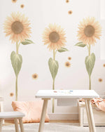 Sunflower Decal Set-Decals-Olive et Oriel-Decorate your kids bedroom wall decor with removable wall decals, these fabric kids decals are a great way to add colour and update your children's bedroom. Available as girls wall decals or boys wall decals, there are also nursery decals.