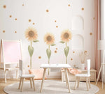 Sunflower Decal Set-Decals-Olive et Oriel-Decorate your kids bedroom wall decor with removable wall decals, these fabric kids decals are a great way to add colour and update your children's bedroom. Available as girls wall decals or boys wall decals, there are also nursery decals.
