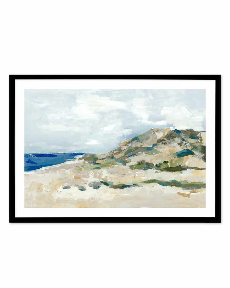 Sunny Beach Dune Art Print-PRINT-Order sage mint green framed abstract painting wall art prints online with Olive et Oriel Australia
