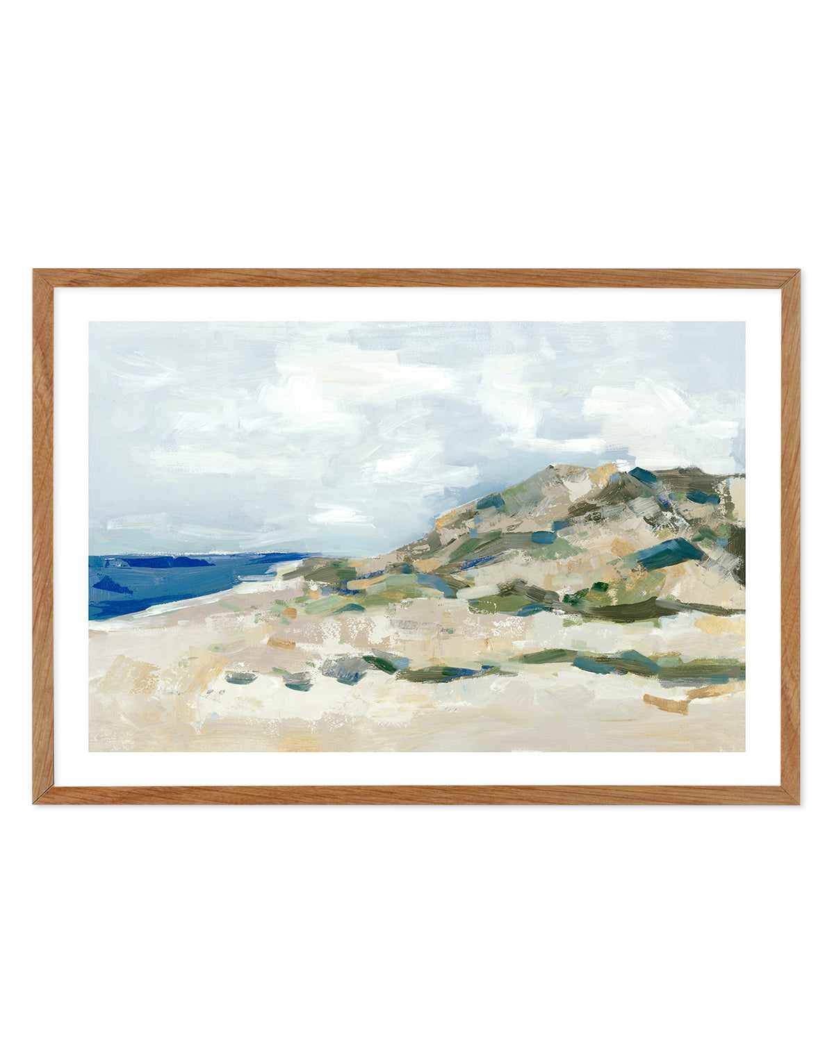 Sunny Beach Dune Art Print-PRINT-Order sage mint green framed abstract painting wall art prints online with Olive et Oriel Australia